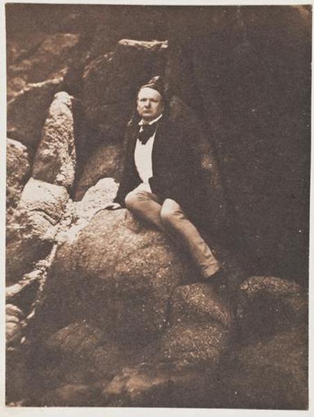 Victor Hugo dans le rocher des Proscrits