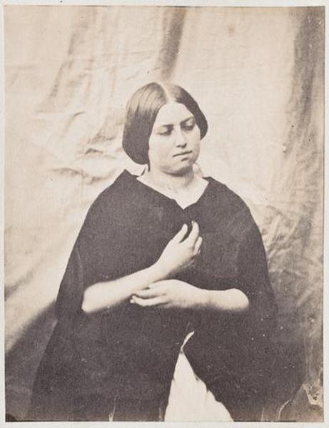 Margaret Allen, avec le début du texte manuscrit d'un poème, de la main d'Auguste Vacquerie