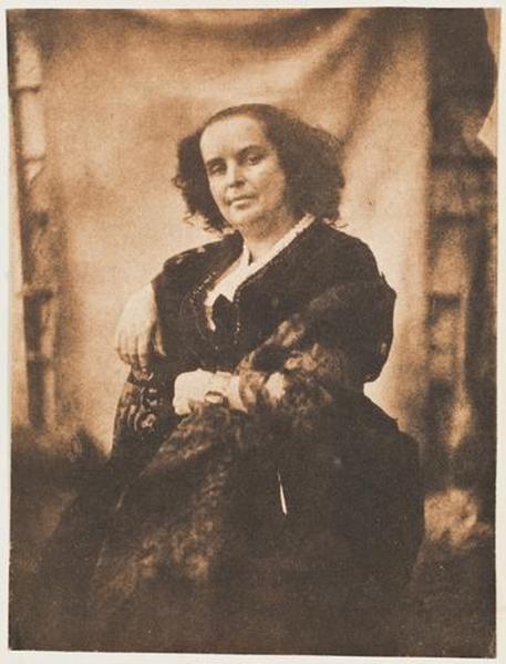 Madame Victor Hugo assise, à l'intérieur de la serre de Marine Terrace