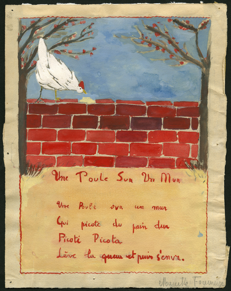 Une Poule sur un mur