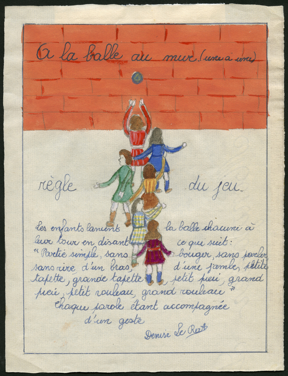 A la balle au mur (une à une)