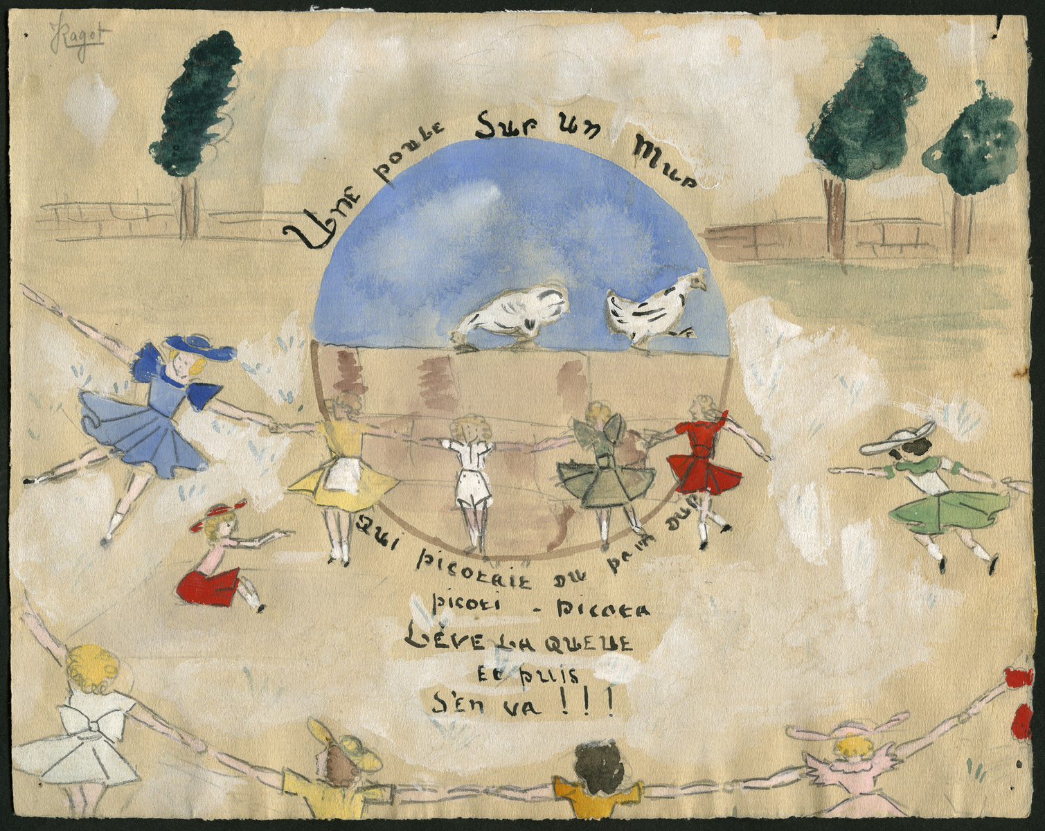 Une Poule sur un mur