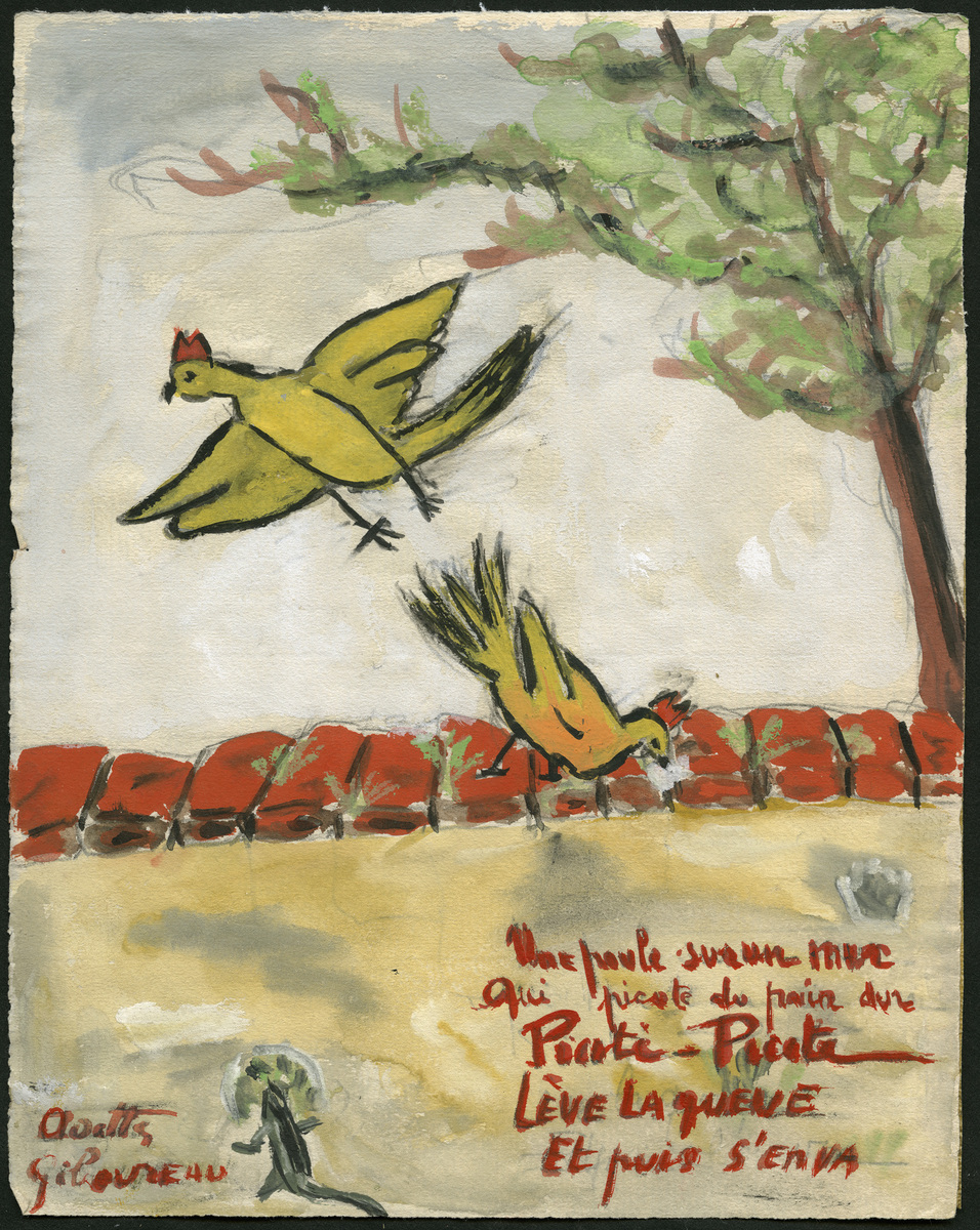 Une Poule sur un mur