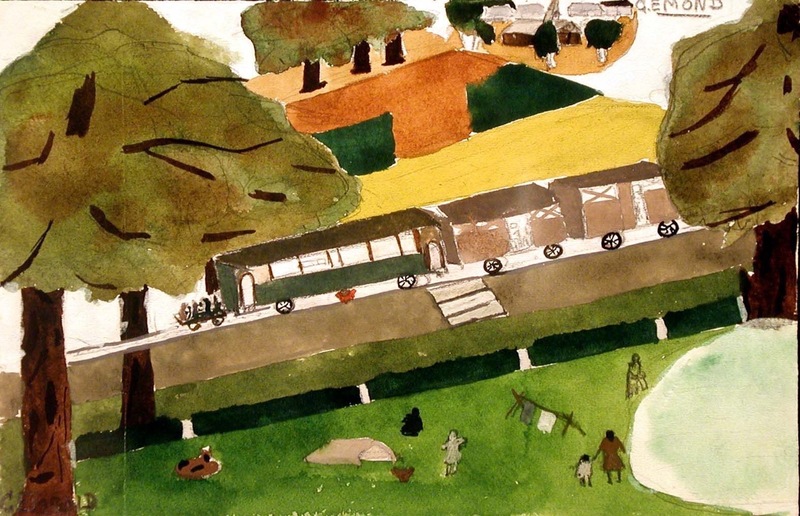 Scène d'exode à Anché (Vienne)