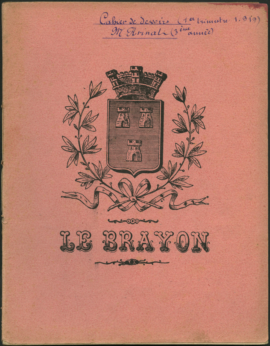 Cahier de devoirs : Année scolaire 1919-1920