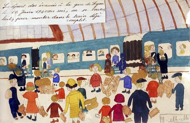 Le Départ des évacués à la gare de Lyon le 12 Juin 1940 au soir