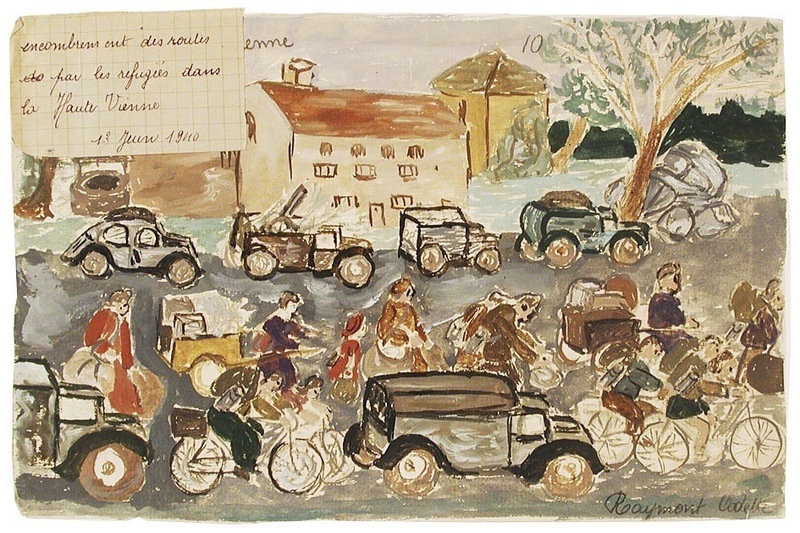 Encombrement des routes par des réfugiés dans la Haute-Vienne : 13 juin 1940.