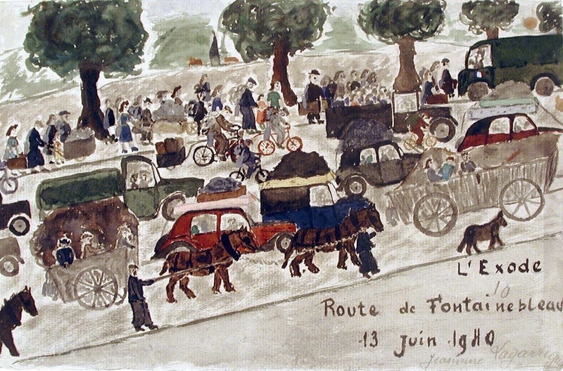 L'Exode route de Fontainebleau, le 13 juin 1940