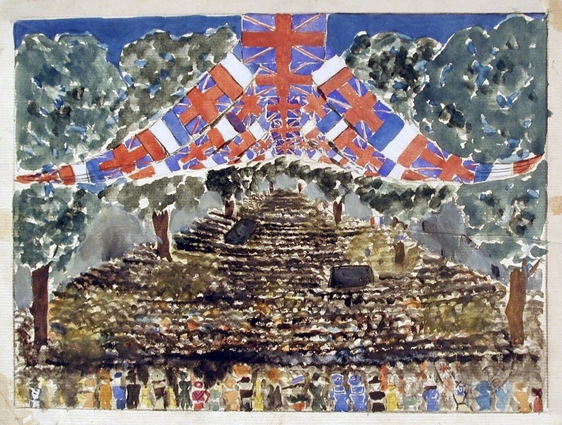 Champs-Elysées pavoisés le 11 novembre 1938