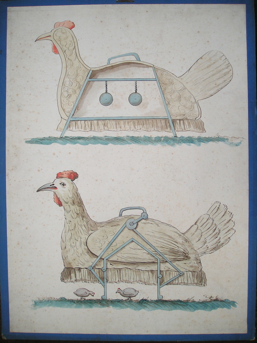 sans titre (2 dessins de poules "mécaniques")
