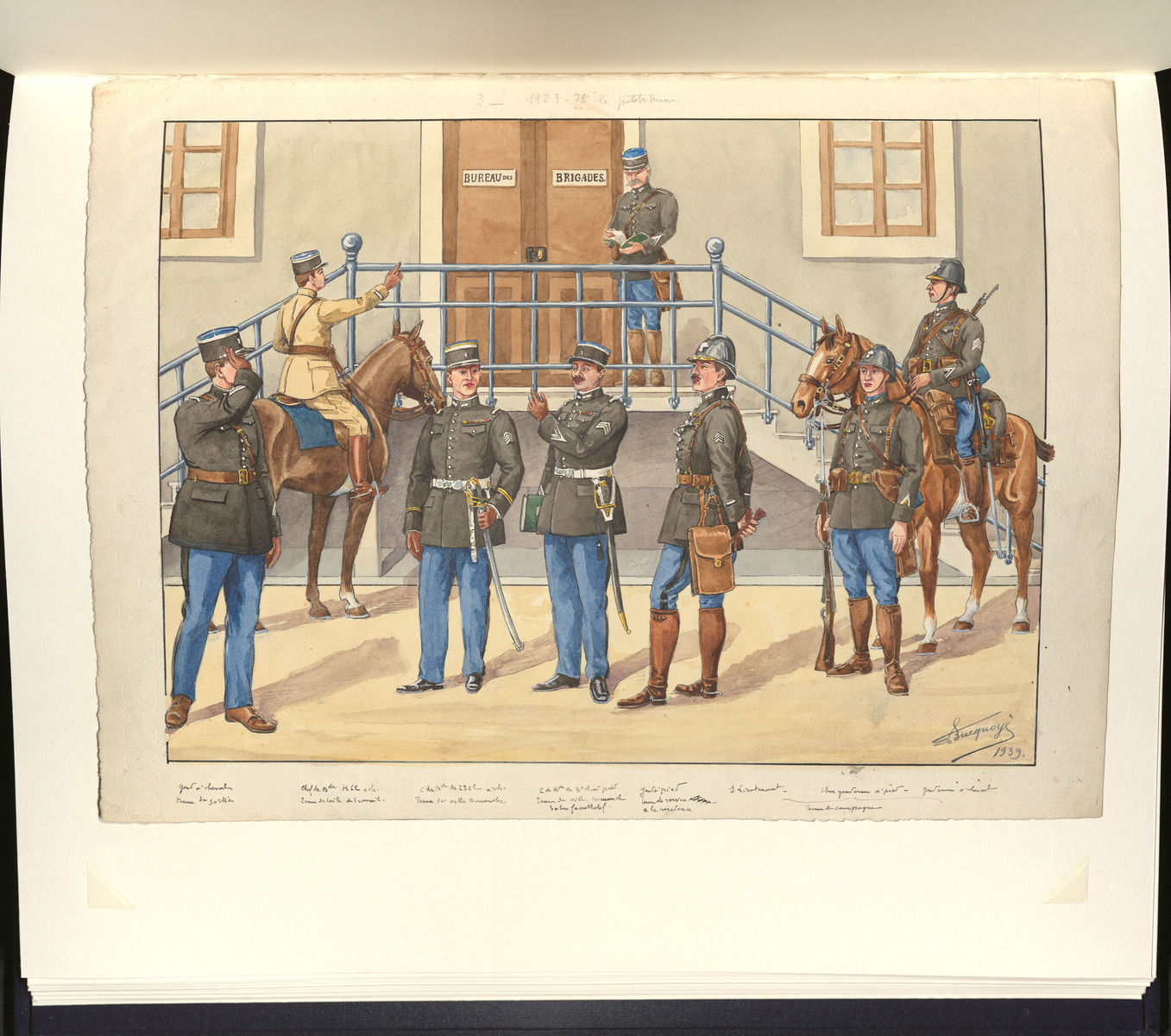 Aquarelle : Gendarmerie départementale (1923-1928) 