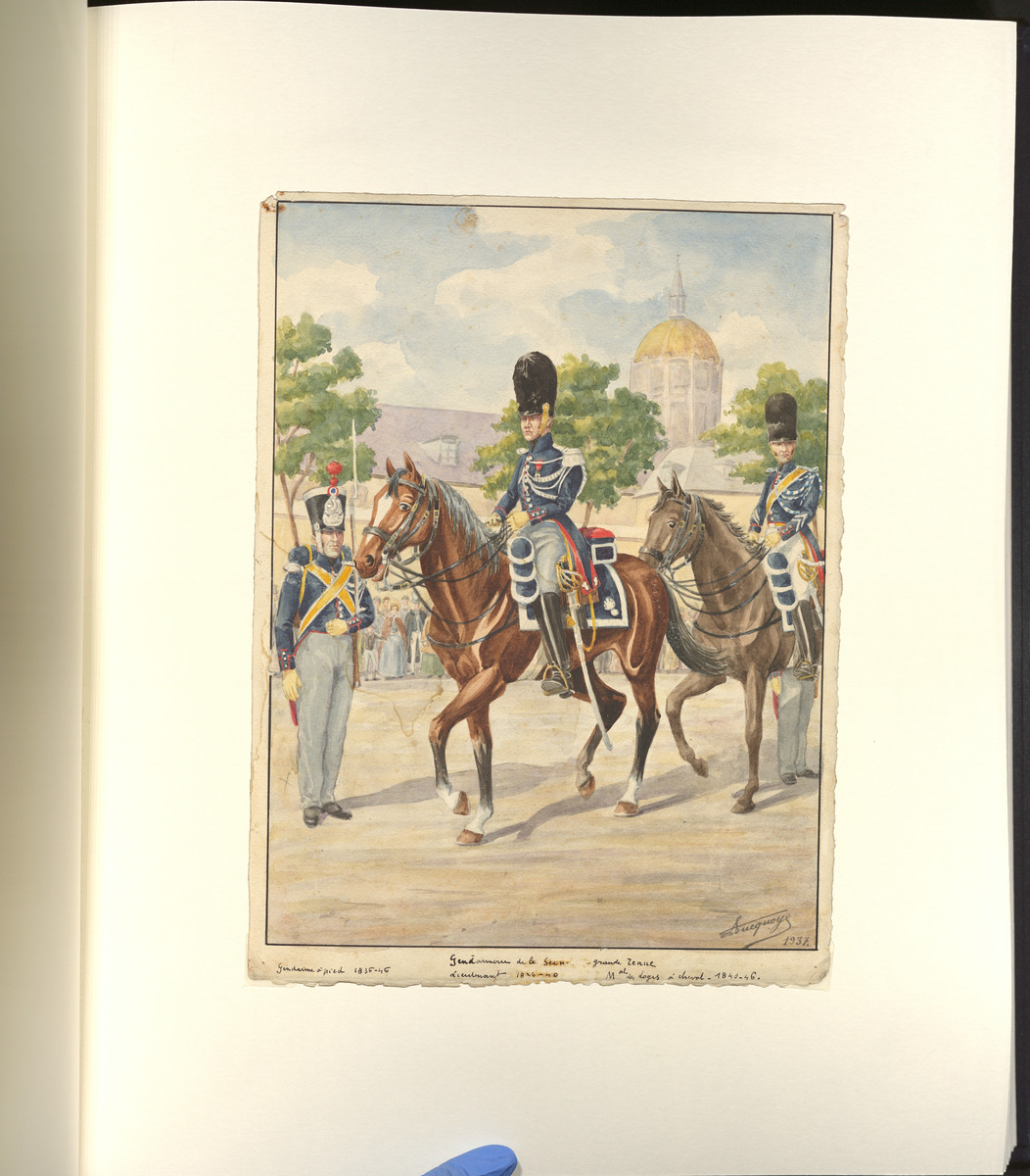 Aquarelle : Gendarmerie de la Seine, grande tenue