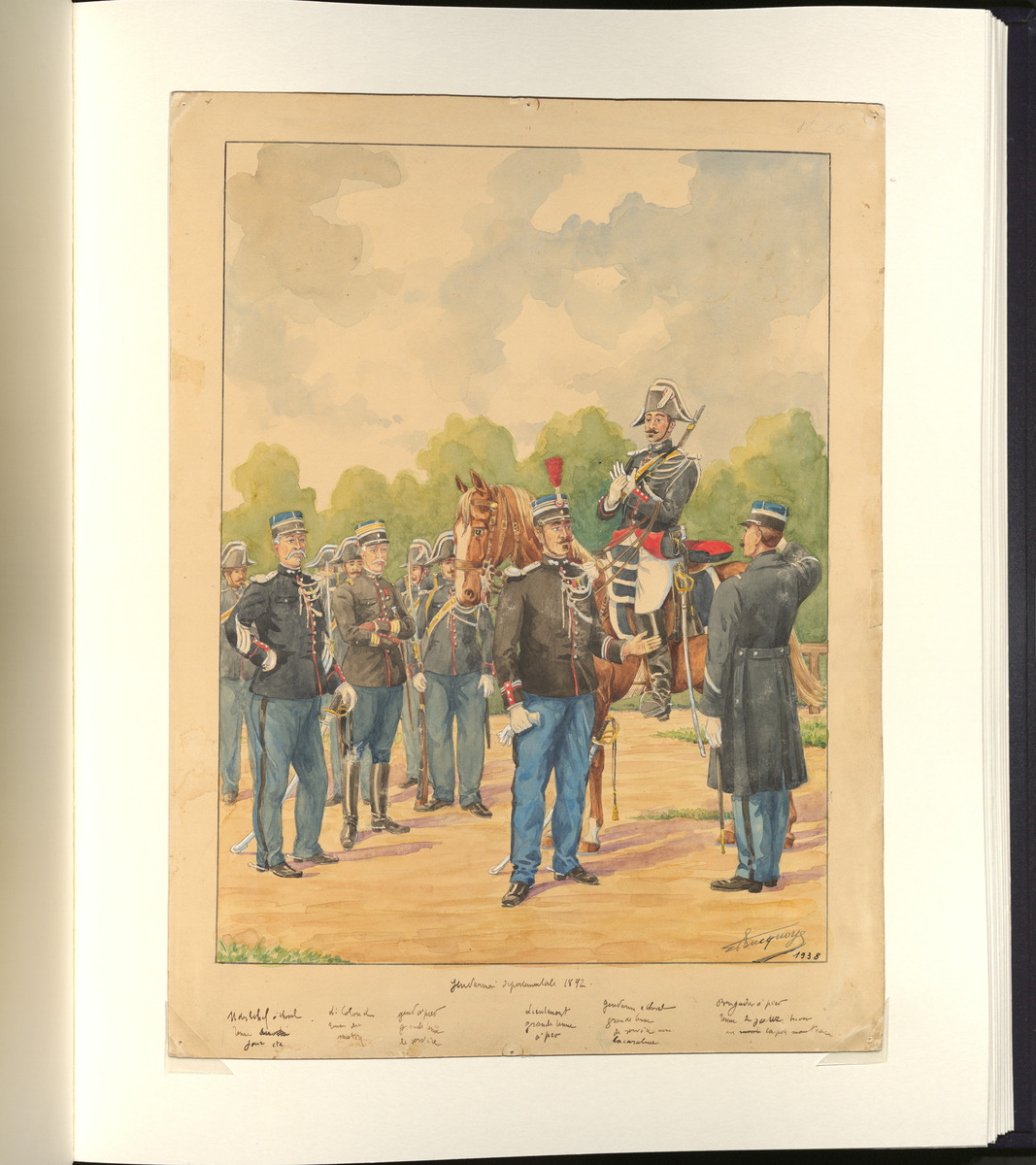 Aquarelle : Gendarmerie départementale (1892)