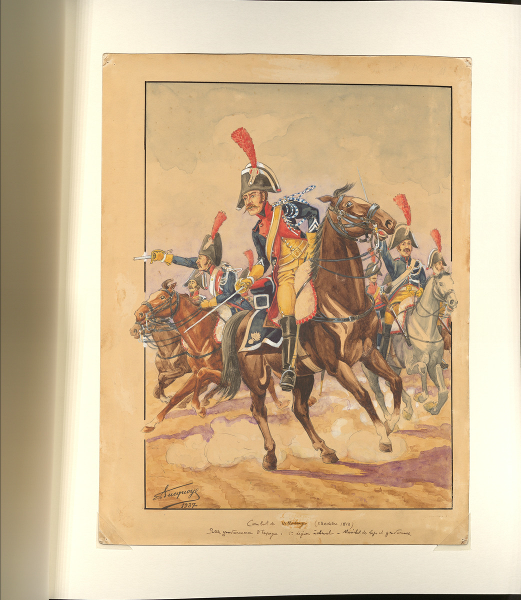 Aquarelle : Combat de Villodrigo (23 octobre 1812) 