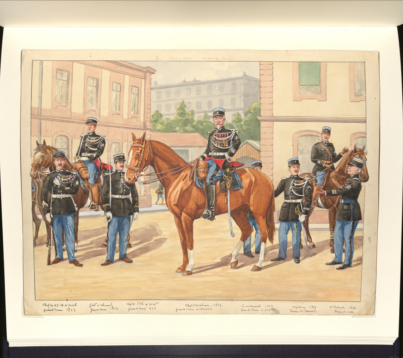 Aquarelle : Gendarmerie départementale (1923-1930) (Les grandes tenues)