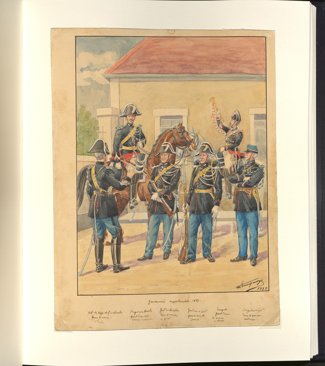 Aquarelle : Gendarmerie départementale (1885)